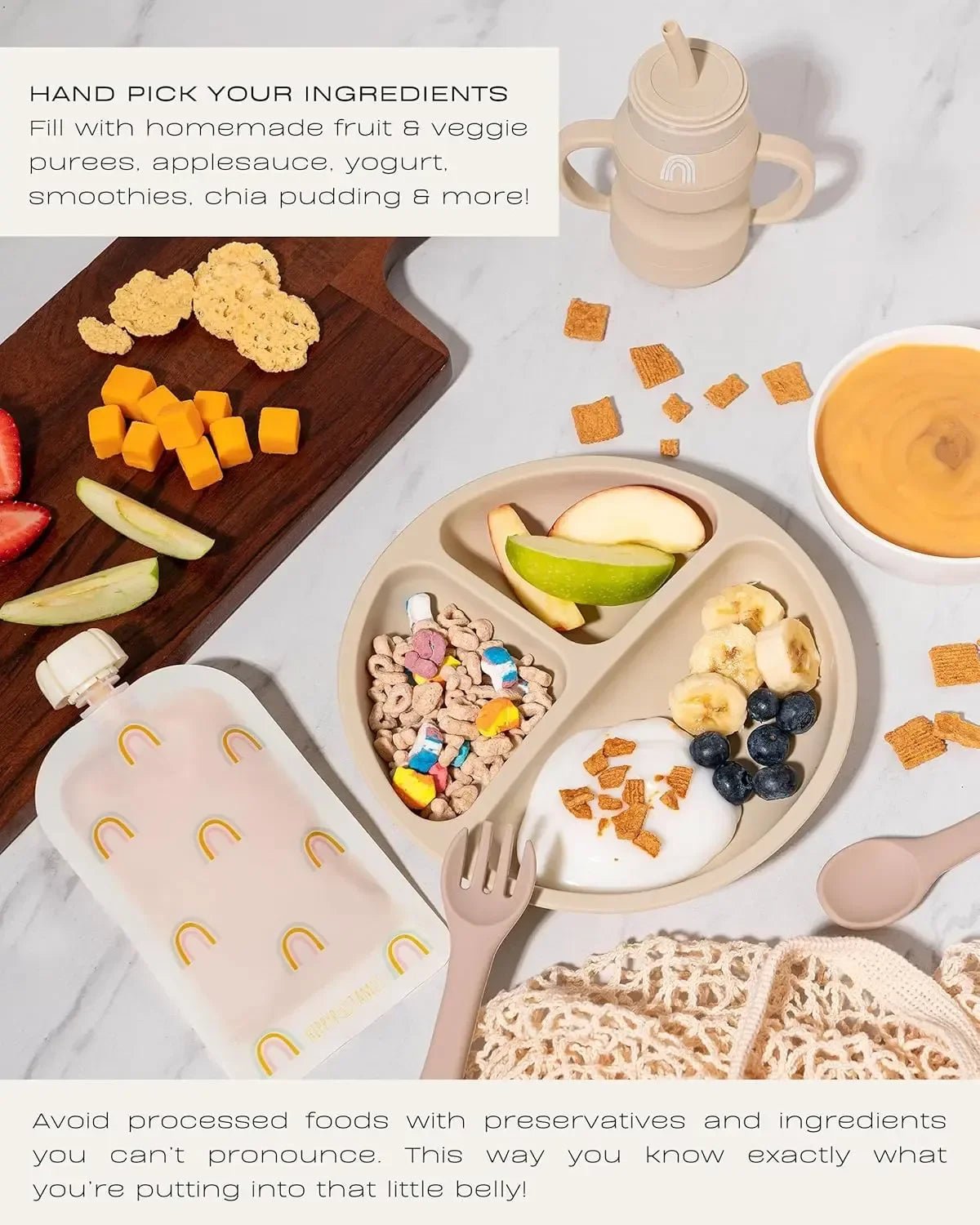 Reusable Baby Food Pouches - Olivia by Lolafo