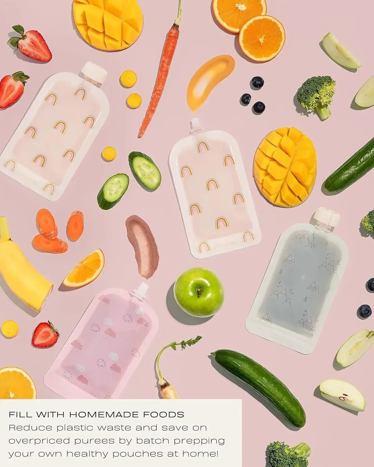 Reusable Baby Food Pouches - Olivia by Lolafo