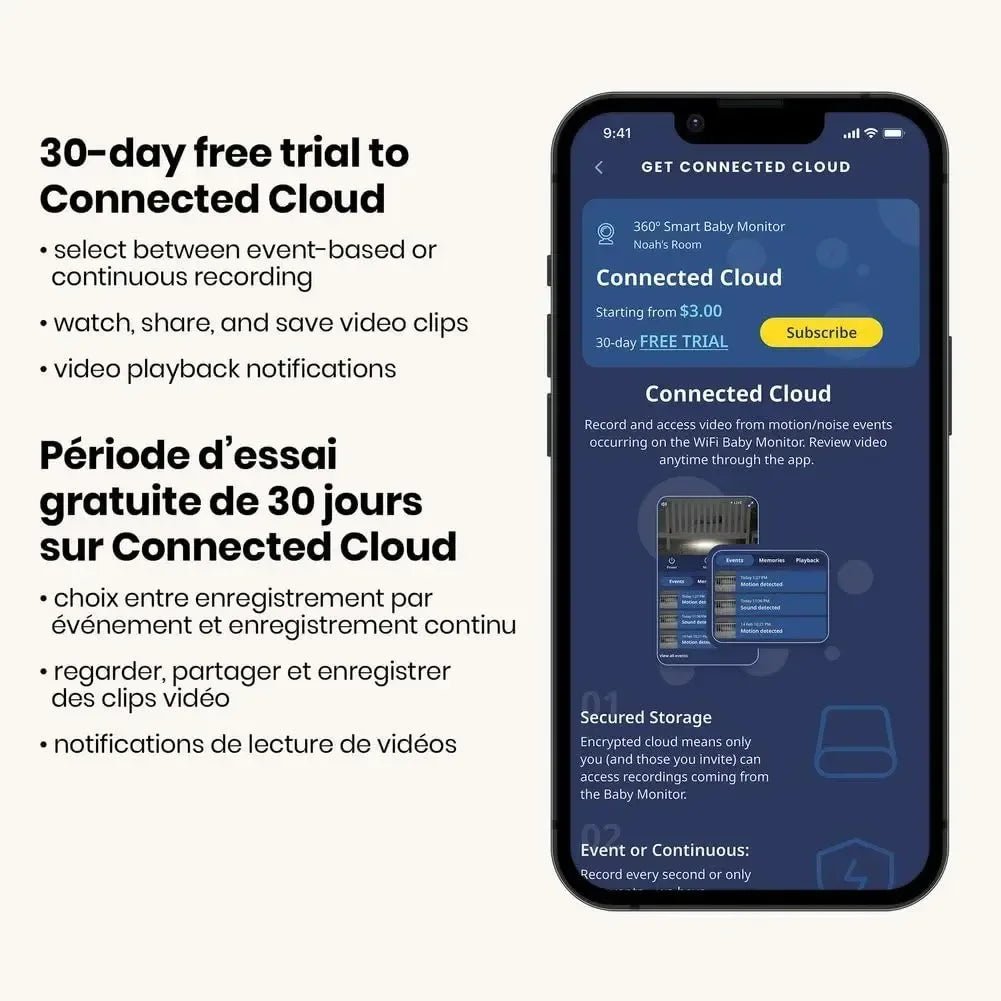 Smart Baby Monitor with Cry Detection - Olivia by Lolafo